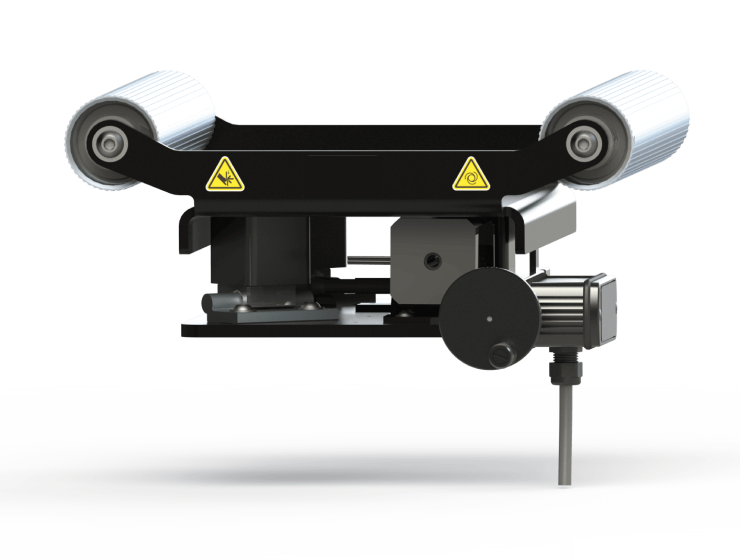 Low profile web guide with the optional hand crank sensor adjustment