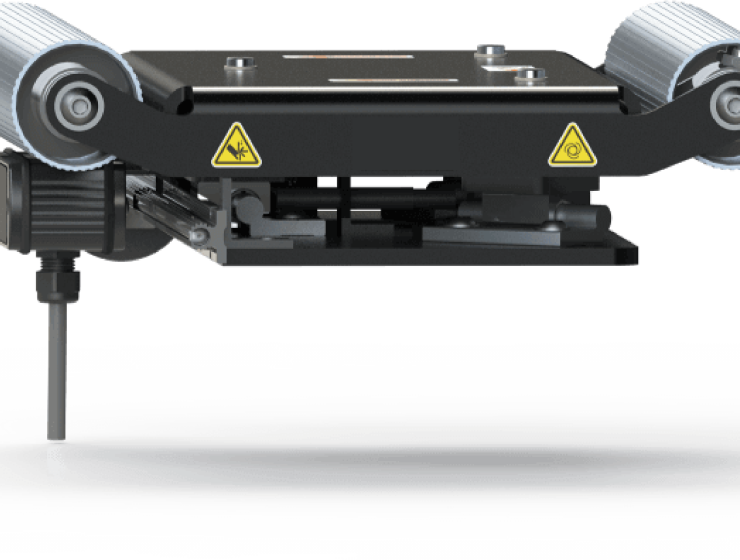 Low profile web guide with the ultra low roller assembly